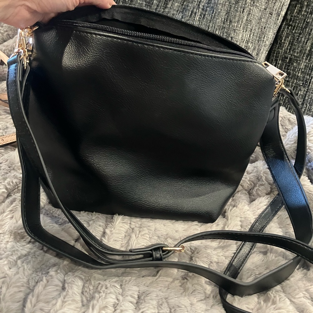 Anthropologie Black Leather Shoulder Bag